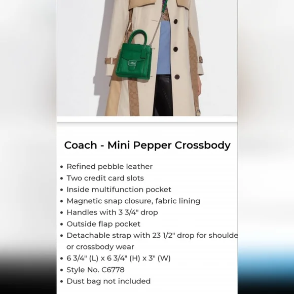 Coach Mini Pepper Crossbody - Picture 9 of 9